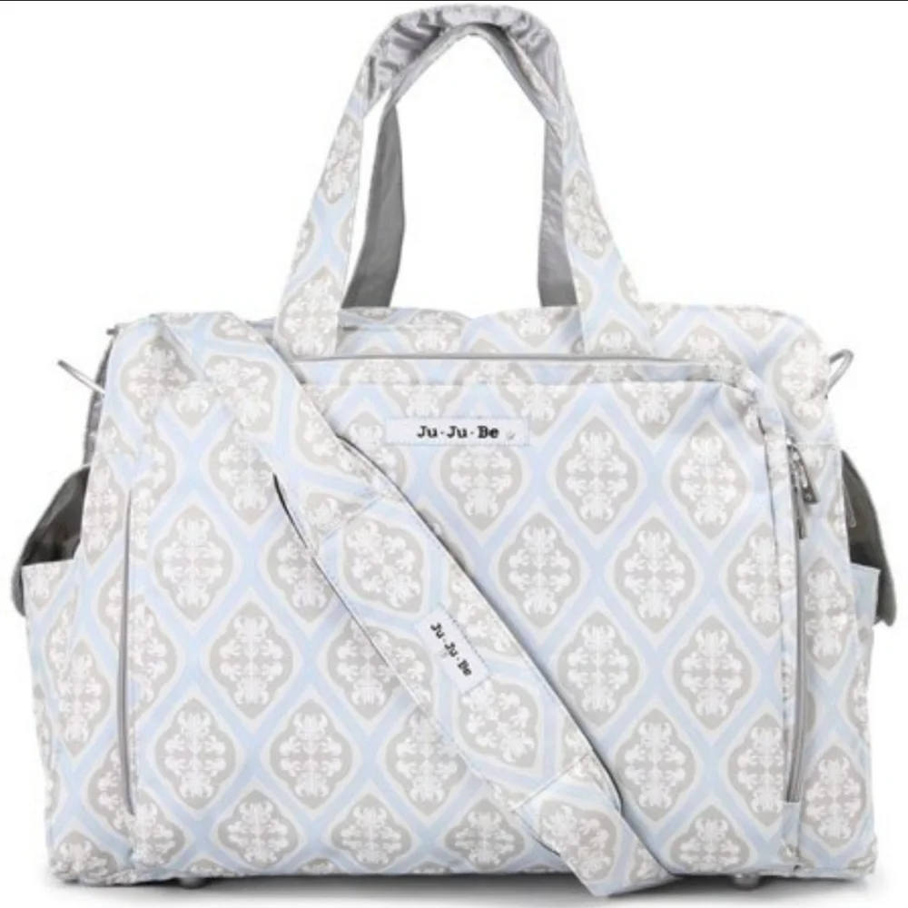 Ju.Ju-Be large travel diaper bag padded multipocket coated antigerm washable